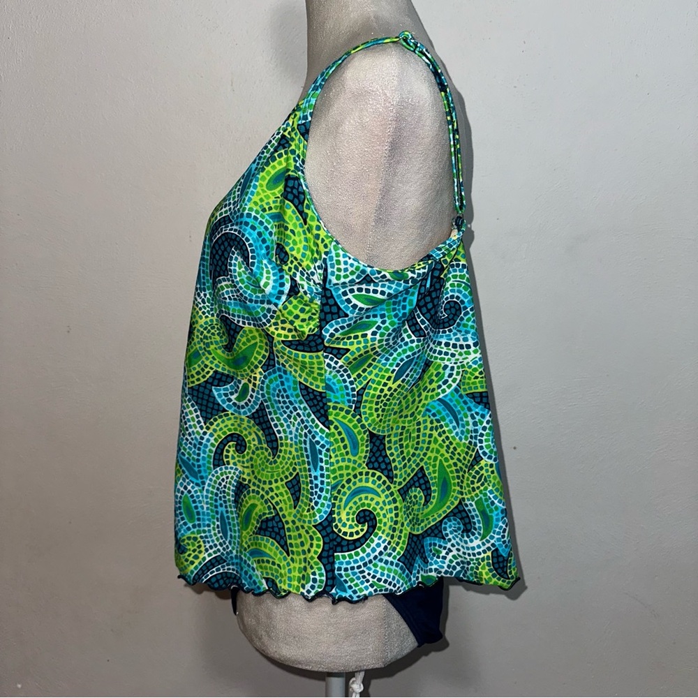 Vintage Cool tone Mosaic Print 2pc SwimSuit - Picture 4 of 7